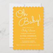 Invitation Oh Baby moderne minimal Jaune Baby shower d'été (Devant)