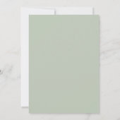Invitation Oh Baby Moderne Simple Sage Baby shower Vert (Dos)