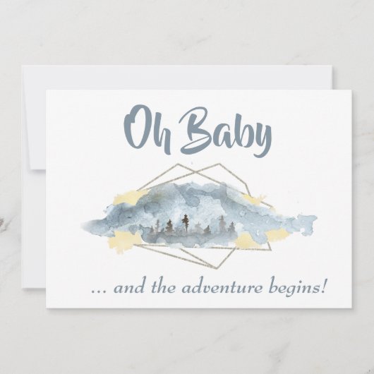 Invitation *~* OH BABY Mountain Paysage aquarelle (Devant)