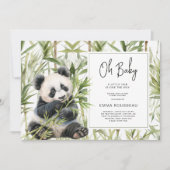 Invitation Oh Baby Panda Bear Baby shower Bambou (Devant)