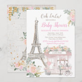 Invitation Oh Baby Paris Baby shower (Devant / Derrière)