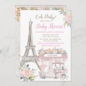 Invitation Oh Baby Paris Baby shower Brunch (Devant / Derrière)
