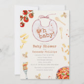 Invitation Oh Baby Pasta & Pacificateurs Baby shower fille (Devant)