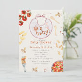 Invitation Oh Baby Pasta & Pacificateurs Baby shower fille (Debout devant)