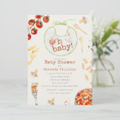 Invitation Oh Baby Pasta & Pacificateurs Baby shower neutre (Debout devant)