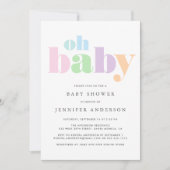 Invitation Oh Baby Pastel minimal Baby shower moderne (Devant)