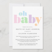 Invitation Oh Baby Pastel Minimal Conduite Moderne Par Douche (Devant)