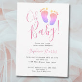 Invitation Oh Baby Pink Baby shower de fille