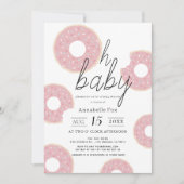 Invitation Oh Baby Pink Donut Baby shower fille (Devant)