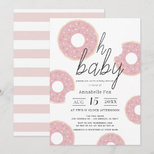 Invitation Oh Baby Pink Donut Baby shower fille