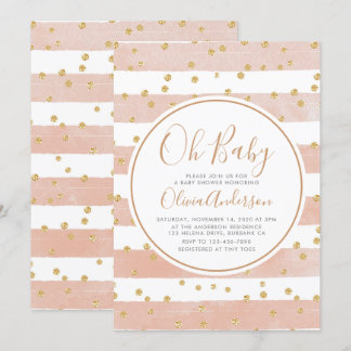 Invitation Oh Baby Pink Parties scintillant Baby shower