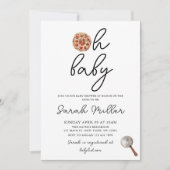 Invitation Oh Baby Pizza Baby shower (Devant)
