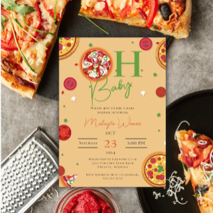 Invitation Oh Baby Pizza Pacificateurs Baby shower cool