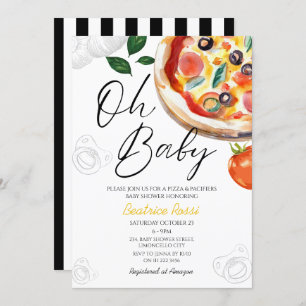 Invitation Oh Baby Pizza Pacificateurs Baby shower italien