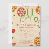 Invitation Oh Baby Pizza Pacificateurs Baby shower mignon (Devant)