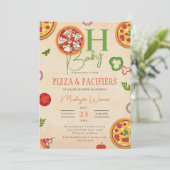 Invitation Oh Baby Pizza Pacificateurs Baby shower mignon (Debout devant)