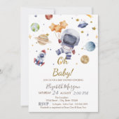 Invitation Oh Baby Planet Baby shower d'astronautes (Devant)