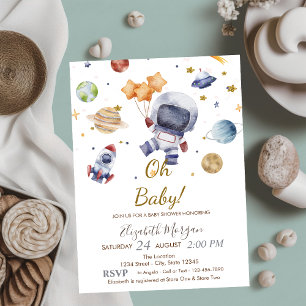 Invitation Oh Baby Planet Baby shower d'astronautes