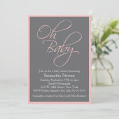 Invitation Oh Baby Posh Baby shower pour fille (Debout devant)