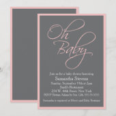 Invitation Oh Baby Posh Baby shower pour fille (Devant / Derrière)