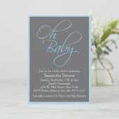 Invitation Oh Baby Posh Baby shower pour garçon (Debout devant)