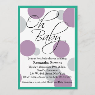 Invitation Oh Baby Posh Sexe Baby shower neutre