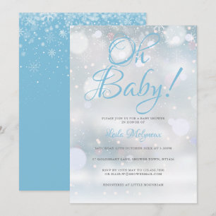 Invitation Oh Baby Premières Flocons de Neige Baby Shower / S