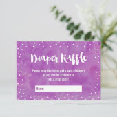 Invitation Oh Baby Purple Baby shower Déchets Raffle (Debout devant)