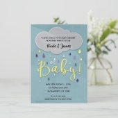 Invitation Oh Baby Rain Douche Nuage Météo Unisex Sprinkel (Debout devant)