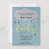 Invitation Oh Baby Rain Douche Nuage Météo Unisex Sprinkel (Devant)