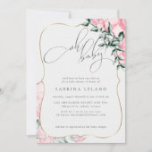 Invitation Oh Baby Rose Baby shower (Devant)