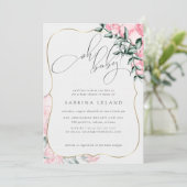 Invitation Oh Baby Rose Baby shower (Debout devant)