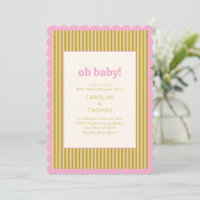 Oh Baby Rose Coquille Or Stripe Baby Shower