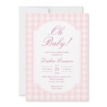 Oh Baby Rose Gingham Baby Shower