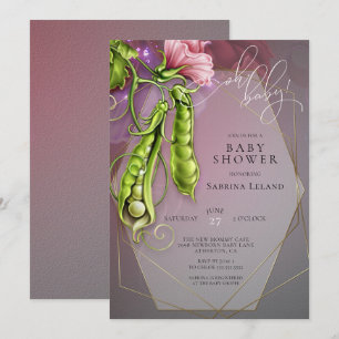 Invitation Oh Baby Rose - Pois de Senteur dans une Fête de Na