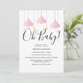 Invitation Oh Baby rose Twinkle Baby shower Twinkle Sprinkle (Debout devant)