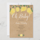 Invitation Oh Baby Rustic Boho Lemons Baby shower (Devant)