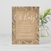 Invitation Oh Baby Rustic Country Trees Baby shower (Debout devant)
