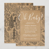 Invitation Oh Baby Rustic Country Trees Baby shower (Devant / Derrière)