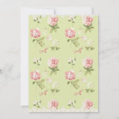 Invitation Oh Baby Rustic Wood dentelle rose verte fille (Dos)