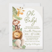 Invitation Oh Baby Safari Jungle Animaux (Devant)