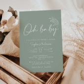 Invitation Oh Baby Sage Vert Baby shower moderne