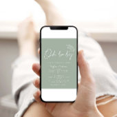 Invitation Oh Baby Sage Vert Baby shower moderne