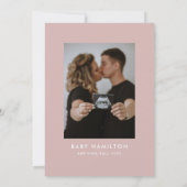 Invitation Oh Baby Script Dusty Rose Baby shower photo (Dos)