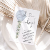 Invitation Oh, Baby shower à ballets vert, bleu Dusty