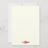 Invitation Oh Baby shower aqua, frontière florale moderne ros (Dos)