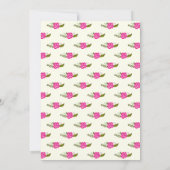 Invitation Oh Baby shower aqua, frontière florale moderne ros (Dos)