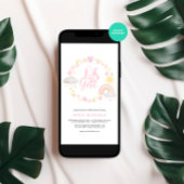 Invitation Oh Baby shower Arc-en-ciel de cadre de fille Boho