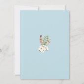 Invitation Oh Baby shower Bleu Bleu Ballons Eucalyptus Fleurs (Dos)