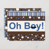 Invitation Oh baby shower de moustache (Devant / Derrière)